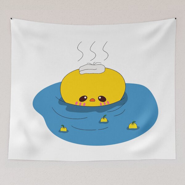 Item preview, Unmotivated chick relaxing in a hot spring designed and sold by Demeka-chan.