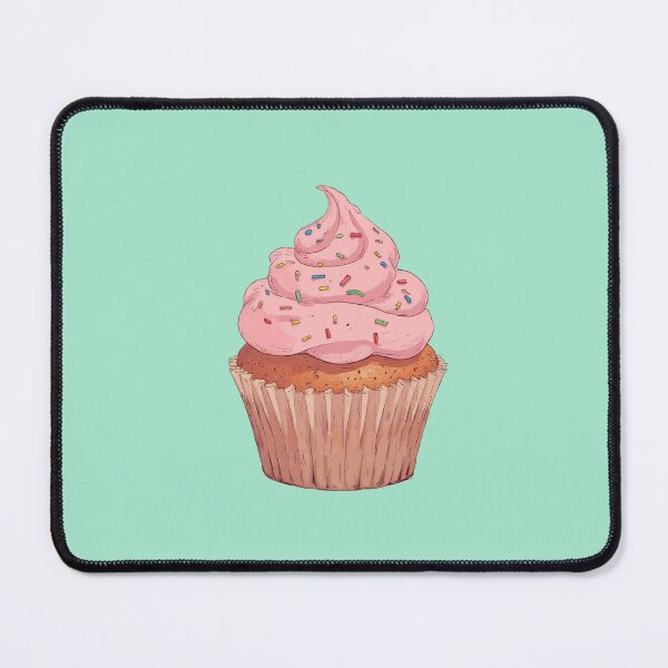 Item preview, Festive Pastel Mint Cupcake Ligne Claire Comic Illustration designed and sold by MadeByHaresShop.