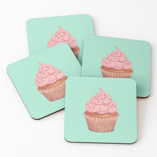 Item preview, Festive Pastel Mint Cupcake Ligne Claire Comic Illustration designed and sold by MadeByHaresShop.