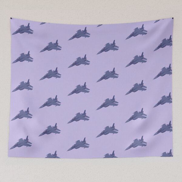 Artikelvorschau, Eleganter Schatten-Kampfjet vor lavendelfarbenem Himmel entworfen und verkauft von MadeByHaresShop.