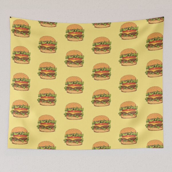 Item preview, Bite-Sized Burger Delight in a Pastel Yellow World designed and sold by MadeByHaresShop.
