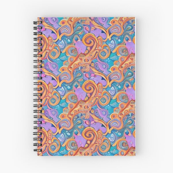 Item preview, Orange, blue, lavender fantasy. Zentangle and doodle pattern #30  designed and sold by Art in Bloom.