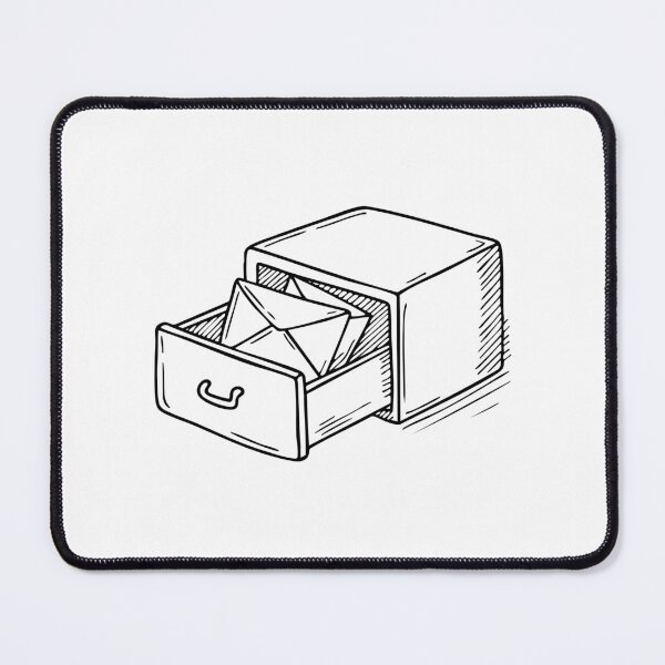 Item preview, Drawer cabinet partially open revealing old envelopes designed and sold by rasagamastore.