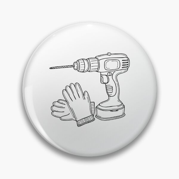 Item preview, Drill lying next to safety gloves designed and sold by rasagamastore.