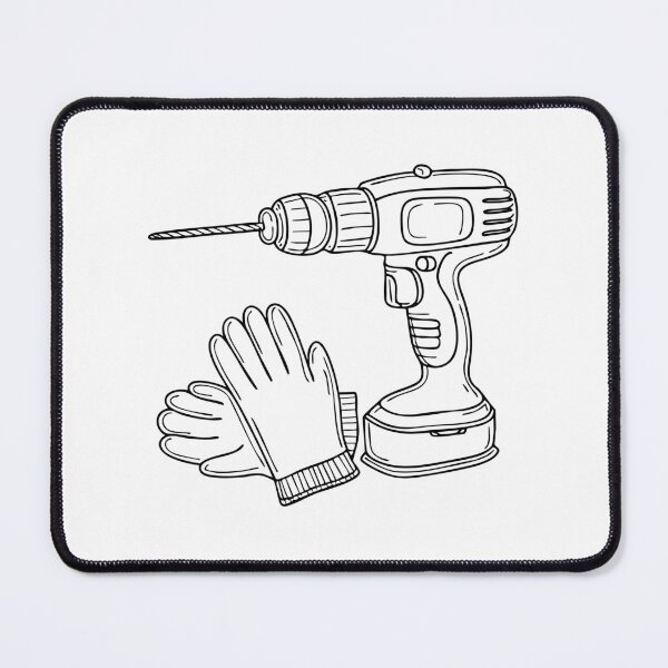 Item preview, Drill lying next to safety gloves designed and sold by rasagamastore.