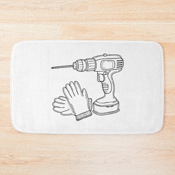 Item preview, Drill lying next to safety gloves designed and sold by rasagamastore.