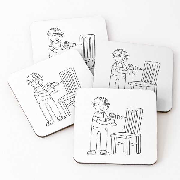 Item preview, Engineer using a drill to assemble a chair designed and sold by rasagamastore.