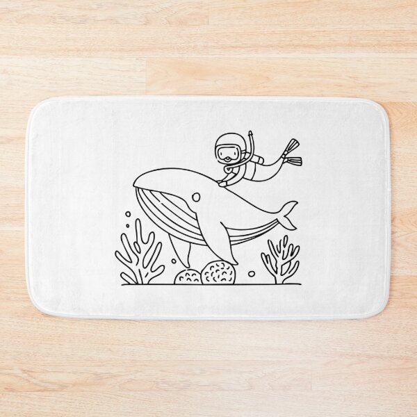 Item preview, Diver swimming alongside a whale near coral designed and sold by rasagamastore.