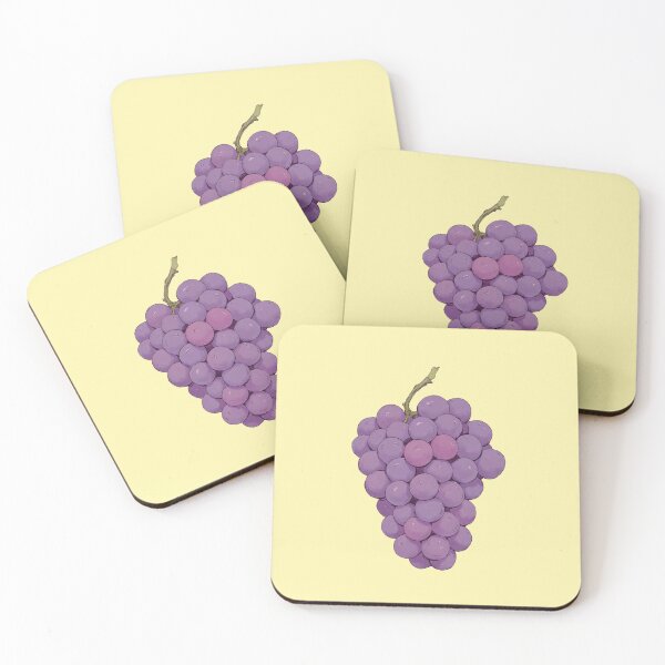 Item preview, Vibrant Purple Grapes amidst a Pastel Yellow Dream Ligne Claire Comic Illustration designed and sold by ShroomForge.