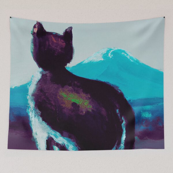 Item preview, a cat and fuji mountain designed and sold by MerryCrown.