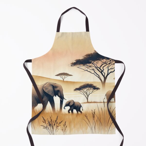 Item preview, Serene Savanna: Minimalist Watercolor African Elephants. designed and sold by CreaKat.