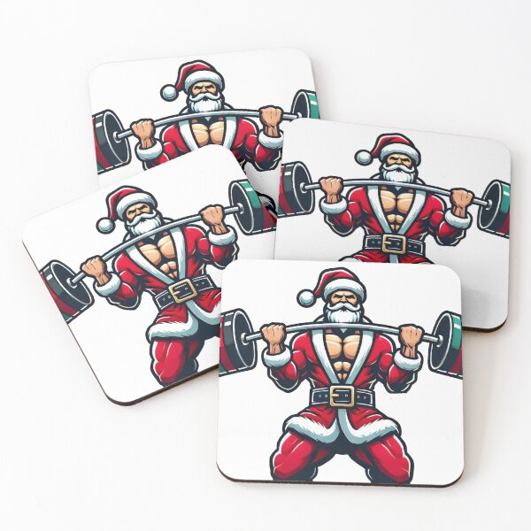 Item preview, Christmas Bodybuilder Santa Weightlifting Design designed and sold by AIARTIST1.