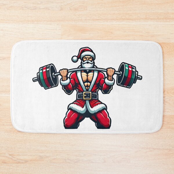 Item preview, Christmas Bodybuilder Santa Weightlifting Design designed and sold by AIARTIST1.