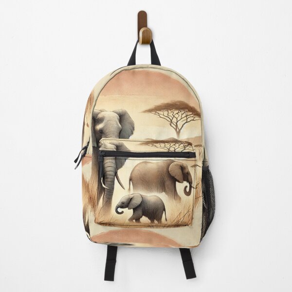 Item preview, Vintage Elegance: Watercolor African Elephants in Savanna. designed and sold by CreaKat.