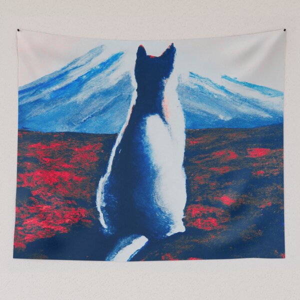 Item preview, a cat and fuji mountain designed and sold by MerryCrown.