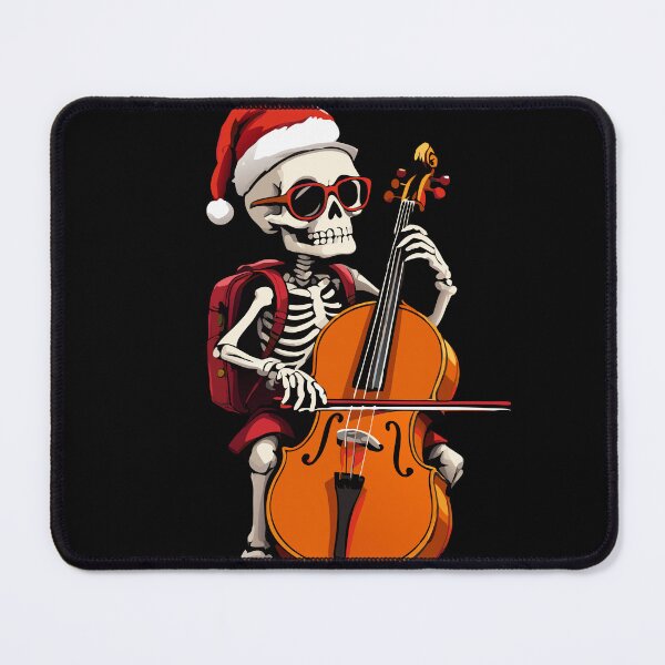 Item preview, Festive Christmas Skeleton Cello Day designed and sold by Belhbib Art ⭐⭐⭐⭐⭐.