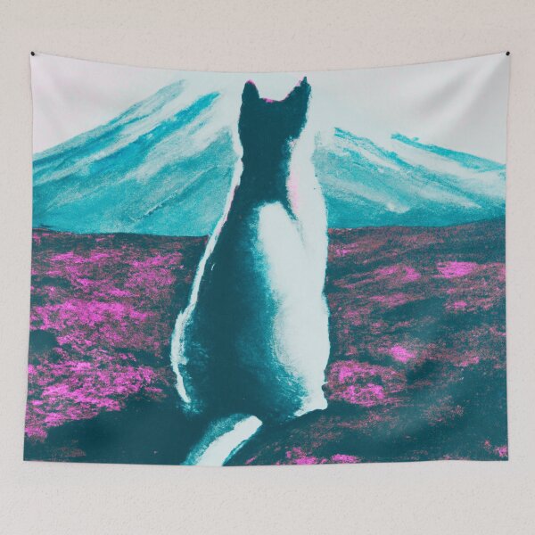 Item preview, a cat and fuji mountain designed and sold by MerryCrown.