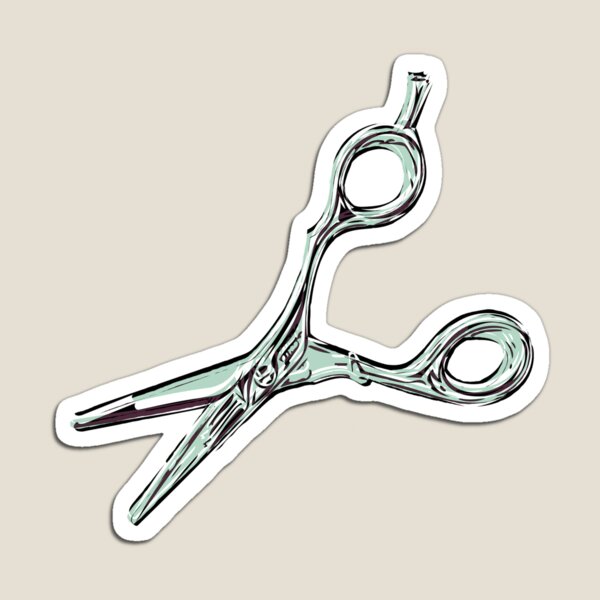 Hairstylist shears digital illustration Magnet