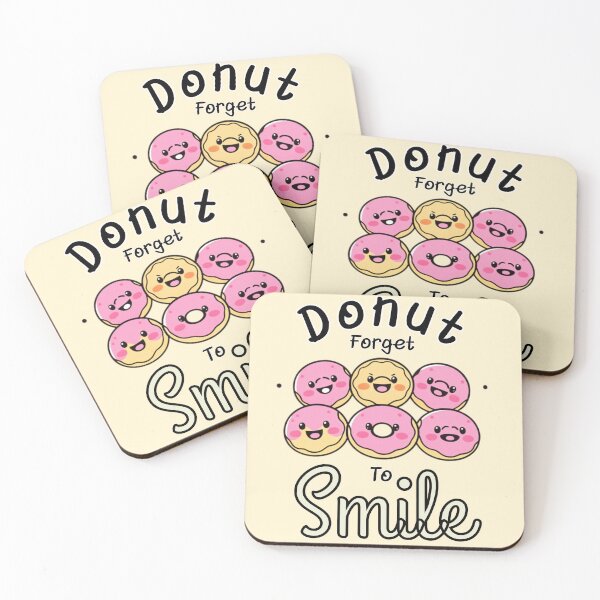 Item preview, Donut Forget to Smile - Cute Kawaii Donut T-Shirt designed and sold by CoolEnthusias.