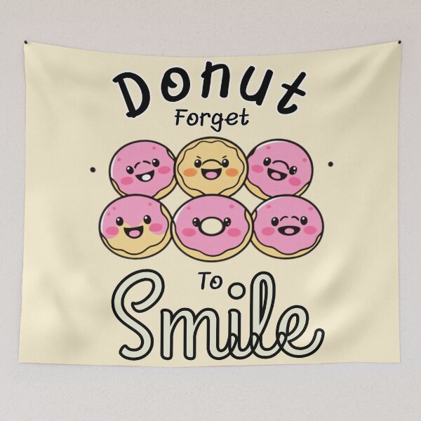 Item preview, Donut Forget to Smile - Cute Kawaii Donut T-Shirt designed and sold by CoolEnthusias.