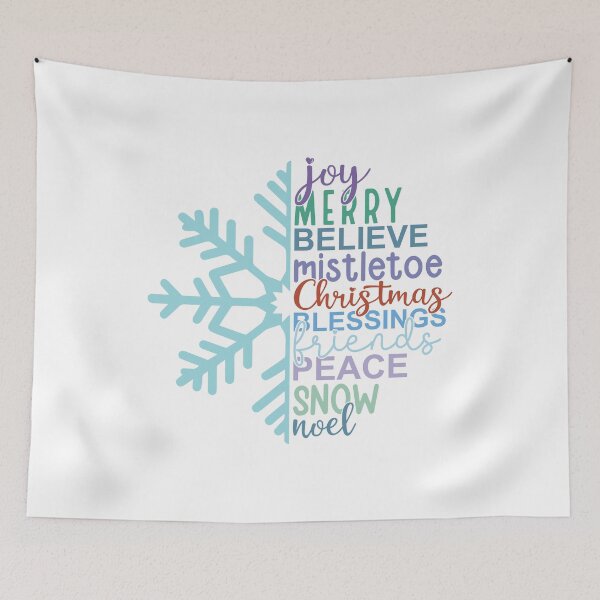Item preview, Snowflake joy merry believe mistletoe Christmas Blessing Piece snow noel designed and sold by Dominika Farkašová.