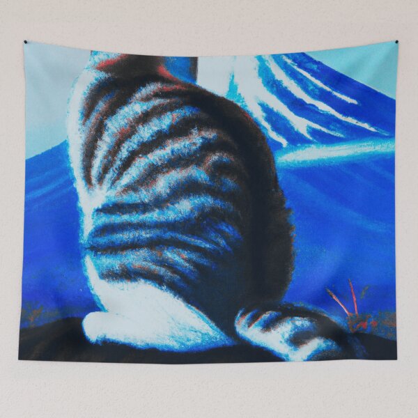 Item preview, a cat and fuji mountain designed and sold by MerryCrown.