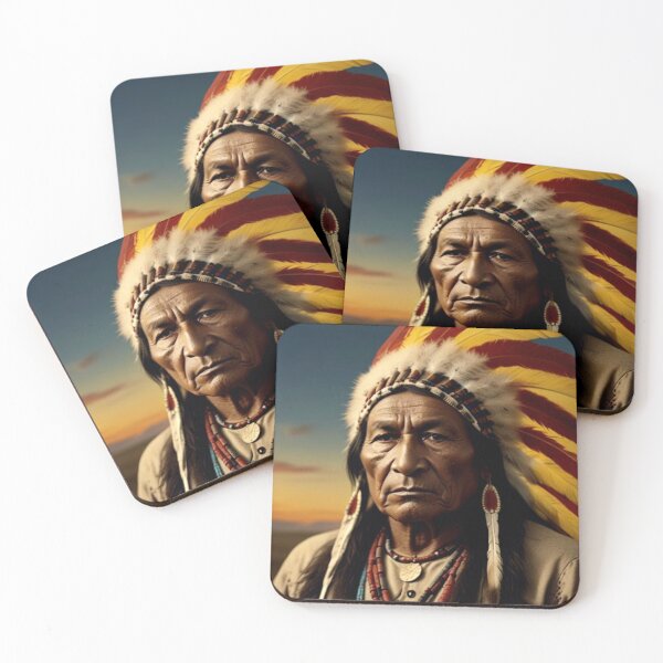 Item preview, Sitting Bull Red Yellow Feather Bonnet  designed and sold by SJZDesign.