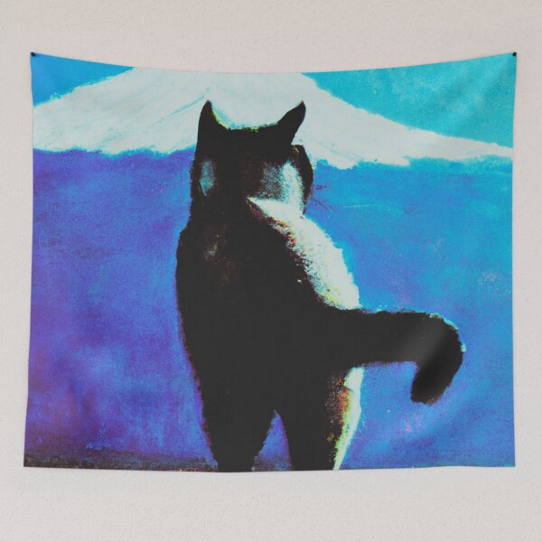 Item preview, a cat and fuji mountain designed and sold by MerryCrown.