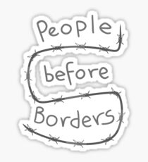 Menschen vor Grenzen Sticker