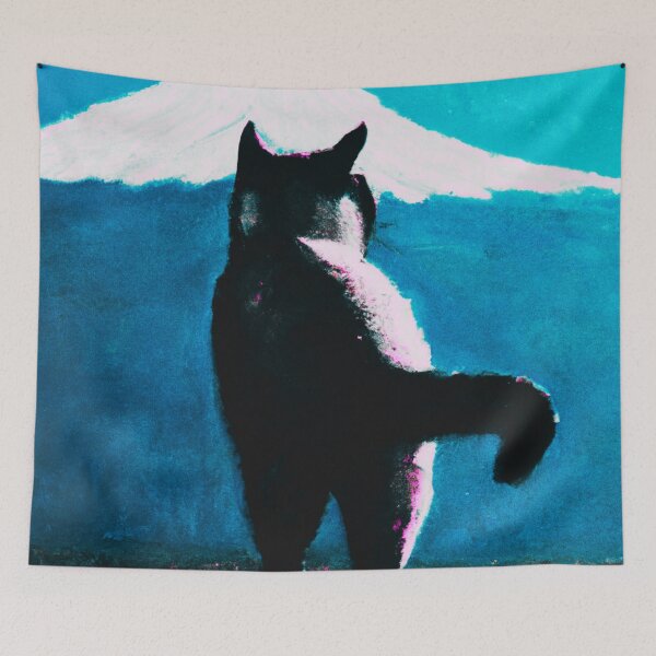 Item preview, a cat and fuji mountain designed and sold by MerryCrown.