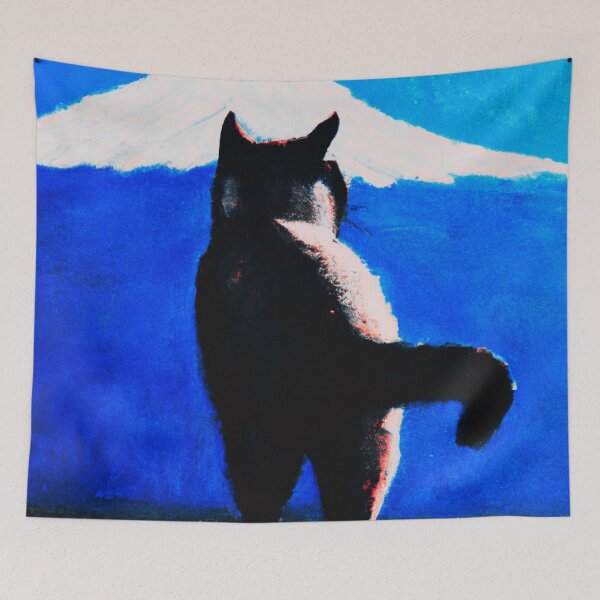 Item preview, a cat and fuji mountain designed and sold by MerryCrown.