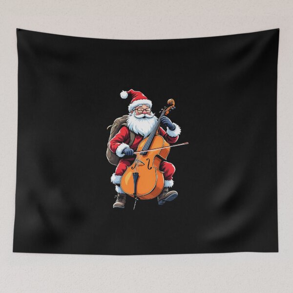 Item preview, Enchanting Santa Claus Cellist  designed and sold by Belhbib Art ⭐⭐⭐⭐⭐.