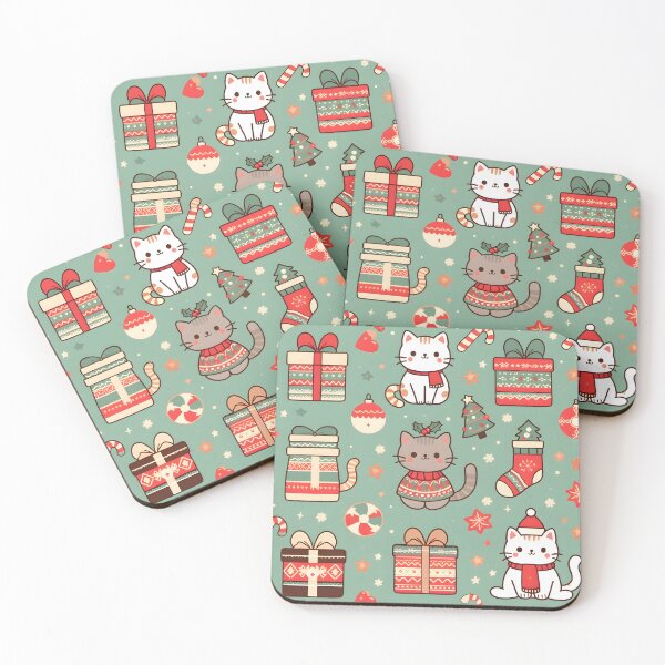 Item preview, Adorable Festive Cats and Christmas Gifts Pattern designed and sold by CitrineLinker.