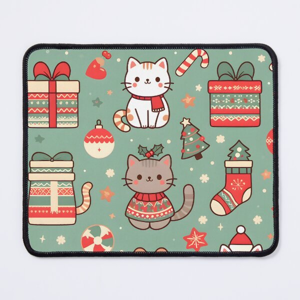Item preview, Adorable Festive Cats and Christmas Gifts Pattern designed and sold by CitrineLinker.