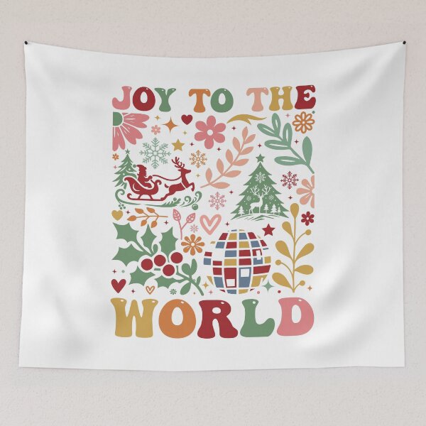 Item preview, Joy To The World Boho Flowers Merry Christmas Christmas Design designed and sold by Dominika Farkašová.