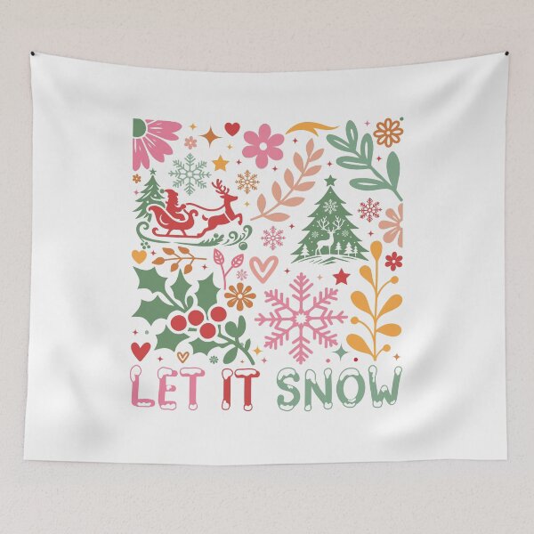 Item preview, Let It Snow Boho Flowers SVG-01Merry Christmas Christmas Design designed and sold by Dominika Farkašová.