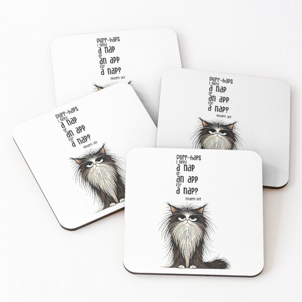 Item preview, Purr-haps I Need a Nap or an App for a Nap, Unique designed and sold by villacreativa.