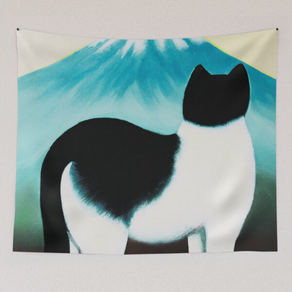 Item preview, a cat and fuji mountain designed and sold by MerryCrown.