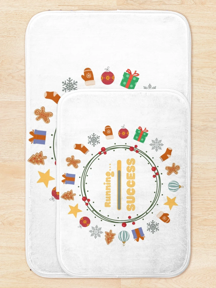 Thumbnail 5 of 6, Bath Mat, Festive Loading - Christmas "Running... Success!" designed and sold by I-RDesign.