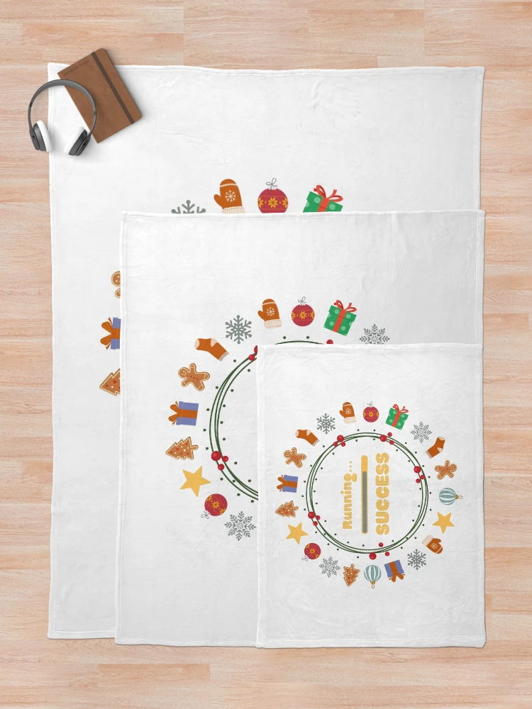 Thumbnail 5 of 6, Throw Blanket, Festive Loading - Christmas "Running... Success!" designed and sold by I-RDesign.