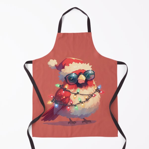 Item preview, Funny cardinal bird tangled in Christmas lights designed and sold by etherElric.