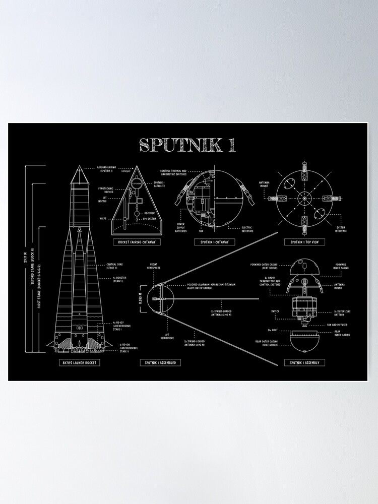 sputnikページ Sputnik 1. Soviet Space Program (White Stencil-No Background