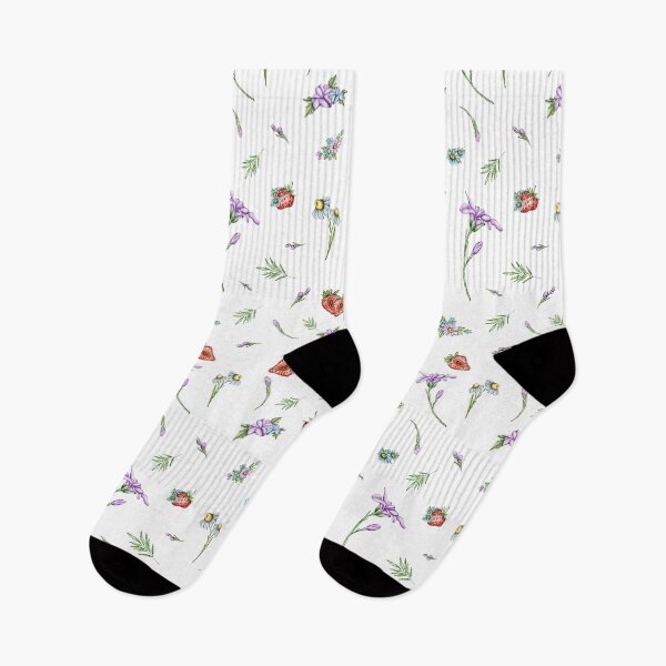 Item preview, seamless watercolour patterns Fairy Garden Mice, Strawberries and Flower Patterns designed and sold by NelenaArt.