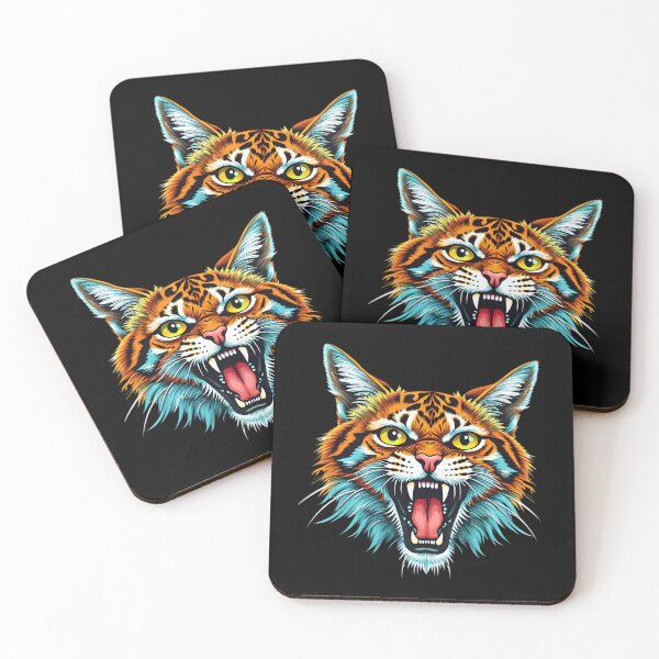 Item preview, Fierce Wildcat Roar - Vibrant Jungle Predator designed and sold by Linework Studio.