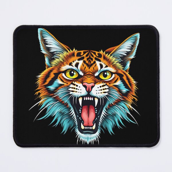 Item preview, Fierce Wildcat Roar - Vibrant Jungle Predator designed and sold by Linework Studio.