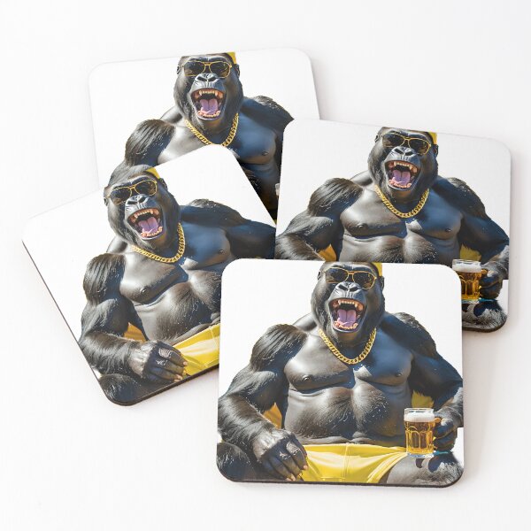Item preview, Gorilla monkey organic deckchair a beer cap glasses designed and sold by Dan9010.