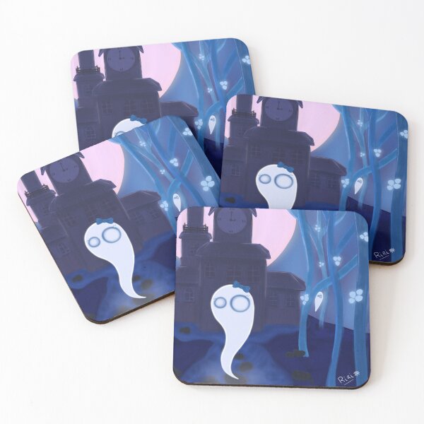 Item preview, Creepy cute illustration, ghosts, soft atmosphere and moonlight designed and sold by HappyRiri.