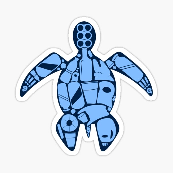 Plastic turtle- blue Sticker