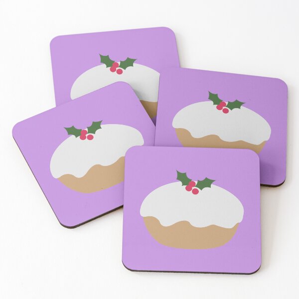 Item preview, Christmas Desssert Pudding Holly Light PurpleBackground designed and sold by SimplyPsycho.