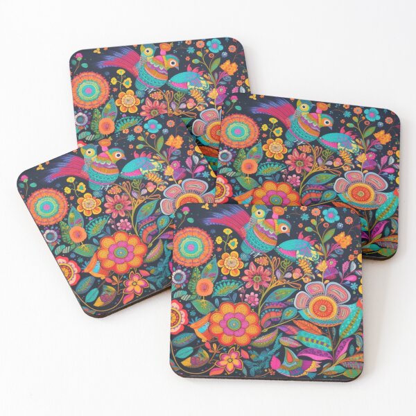 Item preview, Colorful Doodle Flowers and Birds Art designed and sold by Desireehaz.